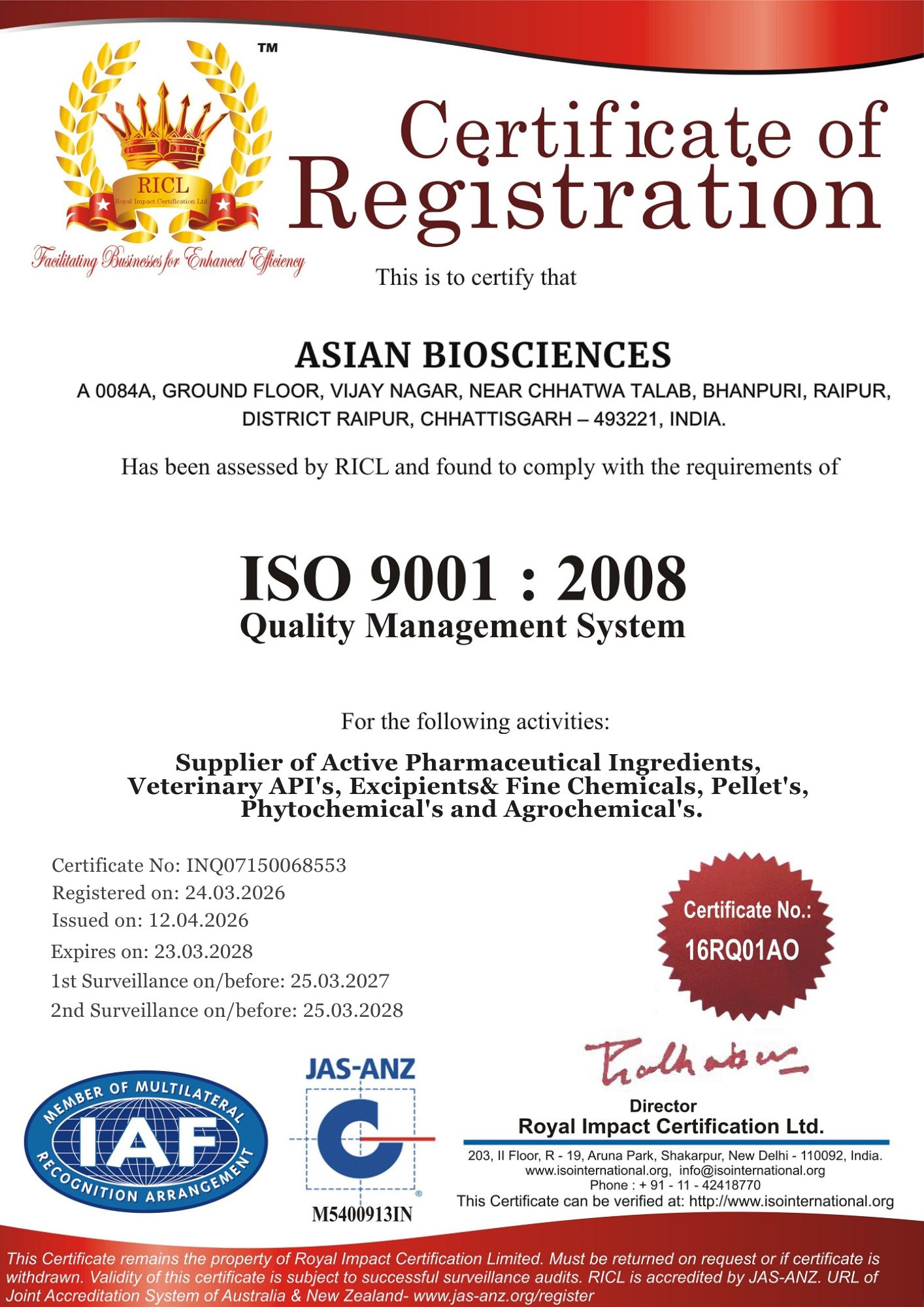ISO 9001:2015 Certificate